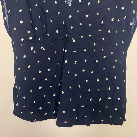 NWT Madewell V Neck Cap Sleeve Ditsy Floral Dressy Work Blouse Top Size 12 - Picture 4 of 16